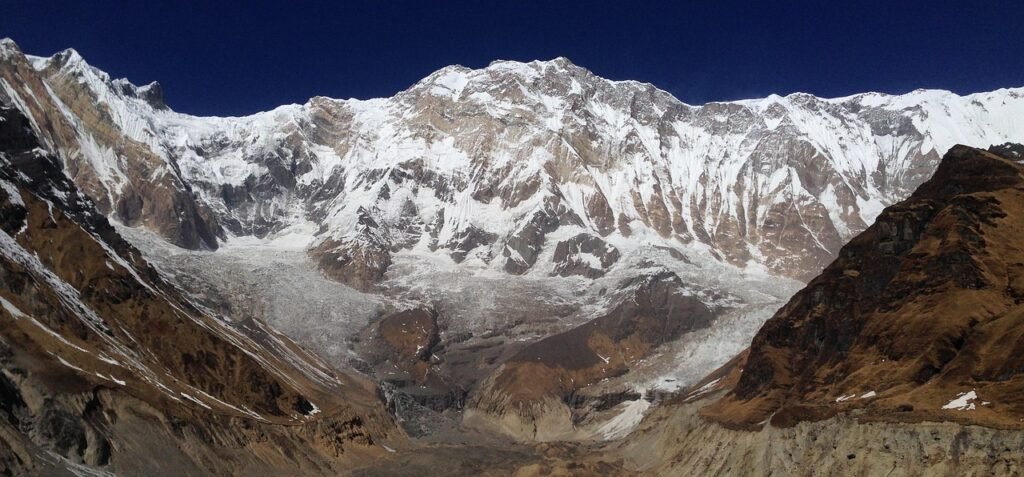 Annapurna - 1 mountain seen along with the glacier moraine.